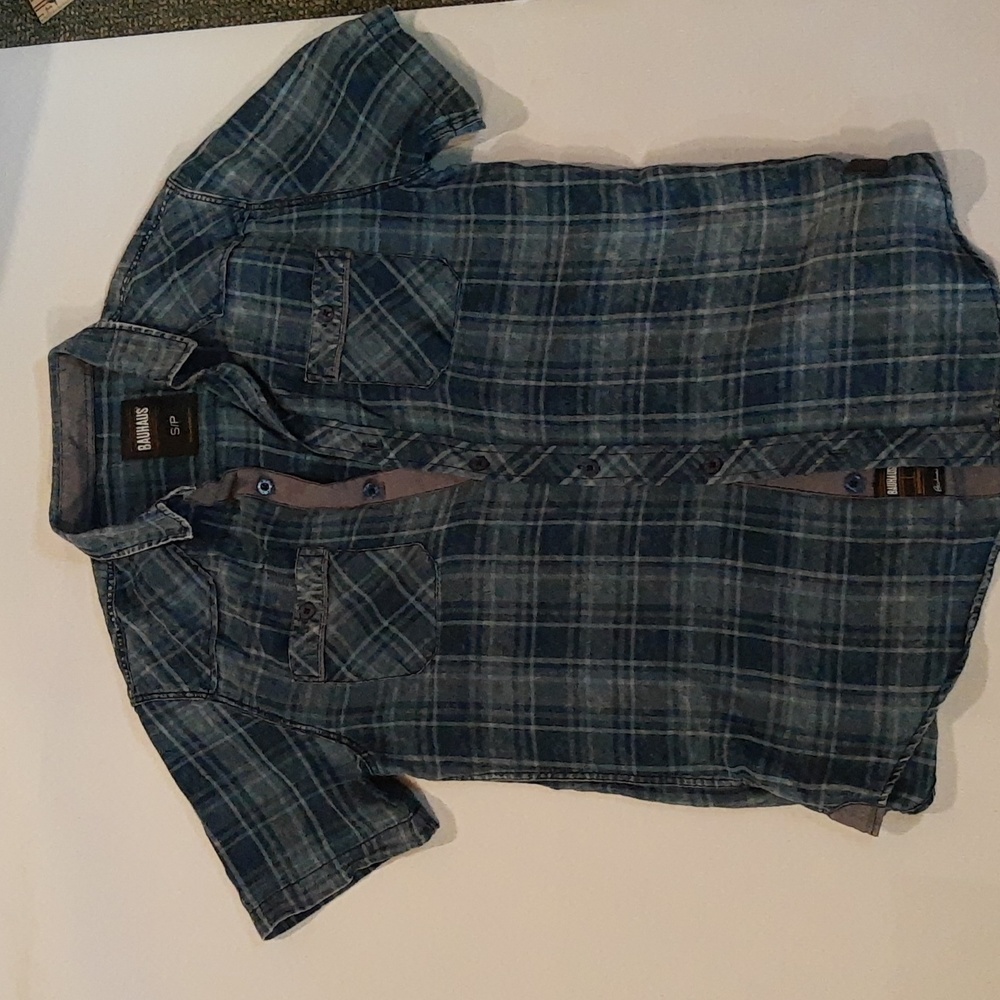 Bauhaus denim checkered shirt